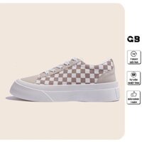 Giày Bata Nữ Giày BOM Sneaker Vải Caro Đế Bằng Êm Chân Đẹp Mới Nhất 2 Màu Đen Kem giayBOM GB Classics B1613 FTZ 🚪