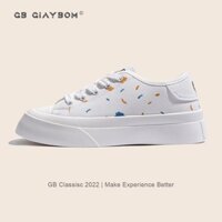 Giày Bata Nữ Giày BOM Thể Thao Vải Canvas Đế Bánh Mì Ulazzang Hàn Quốc Màu Trắng giayBOM GB Classics B1169 ZE