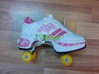 Giày bata patin Agloat 4 bánh gấp xếp màu hồng