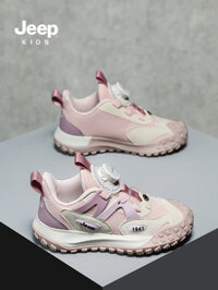 Giày bé gái chính hãng Jeep giày thể thao trẻ em dễ phối chống trượt thoáng khí mặt lưới vặn nút ki