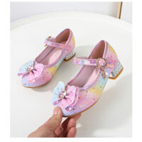 Giày Bé Gái Rainbow Giày Công Chúa Da Pha Lê Giày Cao Gót