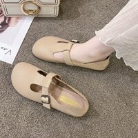 Giày Bean Nữ Mẫu Mới Xuân Thu 2023 Giày bệt cho bà bầu Giày bệt đế mềm dễ thương xấu xí mũi rộng cổ điển