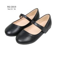 Giày bệt bé gái màu đen búp bê da mềm cao cấp êm thời trang đi học mang tiệc mặc áo dài váy công chúa 4 - 10 tuổi GH18