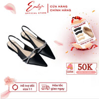 Giày Bệt EMILY Giày Sandal Hở Gót Slingback Đế 2p Mũi Nhọn Phối Quai Đá Dáng Basic - ES9M