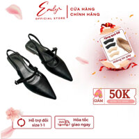 Giày Bệt EMILY Giày Sandal Hở Gót Slingback Đế Bằng Mũi Nhọn Dáng Basic - ES8M