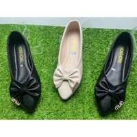 Giày Bệt Mũi Nhọn Gắn Nơ Miumiu
