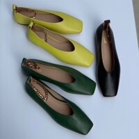 Giày bệt mũi vuông cho nữ thương hiệu Danie von Furstenberg da thật cao cấp