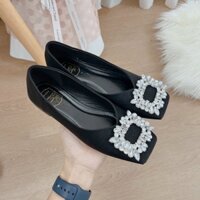 GIÀY BỆT MŨI VUÔNG ĐÍNH ĐÁ TIỂU THƯ NỮ TÍNH CAO CẤP HÀNG XUẤT KHẨU MÃ K23