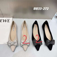 Giày bệt nữ mũi nhọn phối nơ đá hàng QCCC fulbox 8833-272 - HACHI SHOES