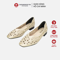 Giày bệt phối lưới thêu tay KOSU, giày nữ thiết kế hiện đại, dễ phối K-24772