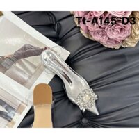 GIÀY BỆT TRONG SUỐT, GIÀY MŨI NHỌN HỞ GÓT ĐÁ VUÔNG GÓT 2P SANG CHẢNH DỄ ĐI