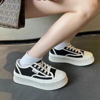 Giày bệt vải canvas thường ngày buộc dây thời trang mới 2025 dành cho nữ Sneaker Shoes màu siêu xinh