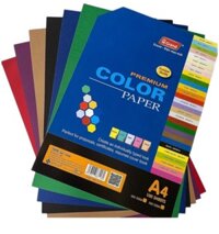 Giấy bìa màu đỏ đô, tím, nâu, đen, xanh dương, xanh lá A4 Pgrand Xấp 100 tờ