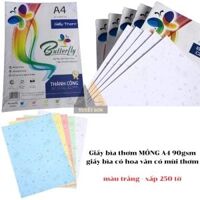 Giấy bìa thơm MỎNG A4 90gsm - giấy bìa có hoa văn có mùi thơm                         &nbsp(&nbspTrắng&nbsp)