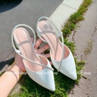 Giày big size 77, mẫu 5p vuông bít mũi có quai xoàn sang chảnh hở hậu size 32_45