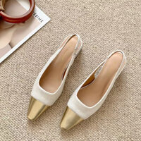 Giày big size nữ 40 - 42 gót vuông 5cm dáng hở gót