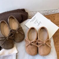 Giày Birkenstock cho bé gái, giày trẻ em mới mùa xuân và mùa thu, giày da nhỏ cho bé gái, giày lười retro thời thượng