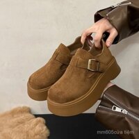 Giày Birkenstock đế dày cho phụ nữ 2025, giày lười mới, giày moccasin retro, giày phẳng dễ thương và xấu xí
