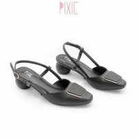 Giày Bít Mũi Hở Gót 3cm Quai Hậu Khóa Vuông Pixie P261 👡