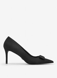 Giày bít mũi nhọn đính nơ trang trí - BMN 0728 - Màu đen