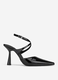 Giày bít mũi spool heel quai chéo - BMN 0707 - Màu đen