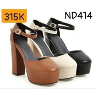 Giày bít nữ cao gót đúp mũi tròn thời trang ND414