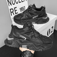 Giày Bố Giày Tăng Chiều Cao Đen Samurai Influencer Dạo Phố Giày Nam Thanh Thiếu Niên Mùa Hè Bé Trai Lưới Chạy Nóng-