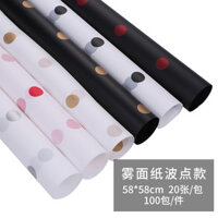 Giấy bọc hoa Qixi mới chống nước hình tròn chấm bi mờ, giấy mật ong, giấy lót hoa, giấy gói bó hoa