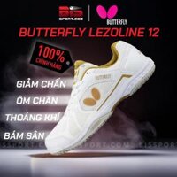Giày Bóng Bàn Butterfly Lezoline 12 Trắng Chính Hãng - Thiết Kế Màu Sắc Nổi Bật, Ổn Định, Thoải Mái, Độ Bám Tốt