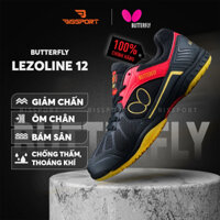 Giày Bóng Bàn Butterfly Lezoline 12 Đen Đỏ Chính Hãng - Giày Thoải Mái, Đàn Hồi, Êm Chân, Độ Bám Cao