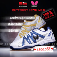 Giày Bóng Bàn Butterfly Lezoline 9 Chính Hãng - Màu Trắng Xanh Đậm - Cực Phẩm Đế Cao Su Siêu Bám Sân