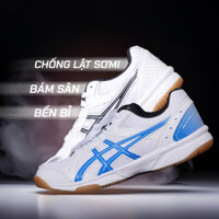 Giày Bóng Bàn Cầu Lông Asics Rivre CS Chính Hãng - Màu Trắng Xanh -  Chống Chấn Thương Tốt - Thiết Kế Thanh Lịch