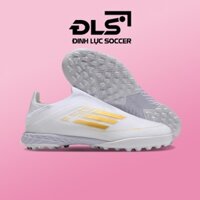 Giày Bóng Đá Adidas F50 Elite Laceless Trắng Vạch Đồng Không Dây TF