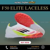 Giày Bóng Đá Adidas F50 Elite Laceless Trắng Đỏ Vàng Chuối Không Dây TF