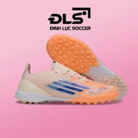 Giày Bóng Đá Adidas F50 Elite Cam Vạch Xanh Biển Lưỡi Gà Cố Định TF