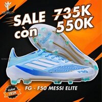 Giày Bóng Đá Adidas F50 Elite Messi Xanh Biển Vạch Trắng FG