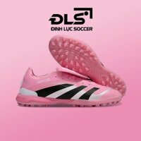 Giày Bóng Đá Adidas Predator 25 Elite Hồng Trắng Vạch Đen Lưỡi Gà Gập TF