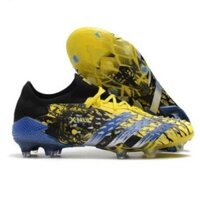 Giày bóng đá bóng đá đen / vàng / xanh Adidas Predator freak. Giày bốt bóng đá 1 FG