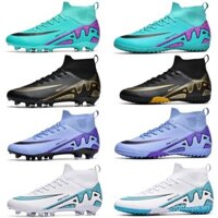 Giày bóng đá cao Cổ Đinh gãy đinh sân cỏ nhân tạo chân da Giày tập học sinh thanh thiếu niên trẻ em nam nữ giới hạn thời gian 0321 OF7G