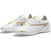 Giày Bóng Đá Kelme White Golden TF – Đinh TF Bám Sân, Upper Thoáng Khí, Sân Cỏ Nhân Tạo