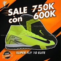 Giày Bóng Đá Nike Mercurial Superfly 10 Elite Xanh Chuối Vạch Đen Cổ Cao TF