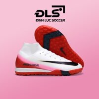 Giày Bóng Đá Nike Mercurial Superfly 10 Elite 2025 Trắng Đế Hồng Đỏ Cổ Lửng TF