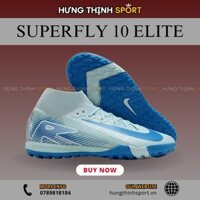 Giày Bóng Đá Nike Mercurial Superfly 10 Elite Xanh Dương Cổ Cao TF