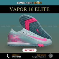 Giày Bóng Đá Nike Mercurial Vapor 16 Elite Xám Xanh Vạch Hồng Cổ Lửng TF