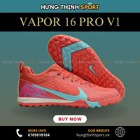 Giày Bóng Đá Nike Mercurial Vapor 16 Pro 2025 V1 Đỏ Vạch Xanh Ngọc Cổ Lửng TF