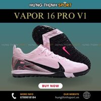 Giày Bóng Đá Nike Mercurial Vapor 16 Pro 2025 V1 Hồng Nhạt Vạch Đen Cổ Lửng TF