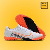 Giày Bóng Đá Nike Mercurial Vapor 13 Pro Trắng Đen Vạch Cam Cổ Lửng HQ TF