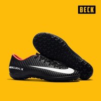 Giày Bóng Đá Nike Mercurial Vic 6 Đen Vạch Trắng Lưỡi Gà Liền TF