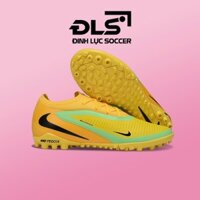 Giày Bóng Đá Nike Phantom 6 Pro Vàng Xanh Vạch Đen Cổ Lửng TF