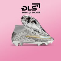 Giày Bóng Đá Nike Superfly 9 Elite Bạc Vạch Đồng Cổ Cao FG